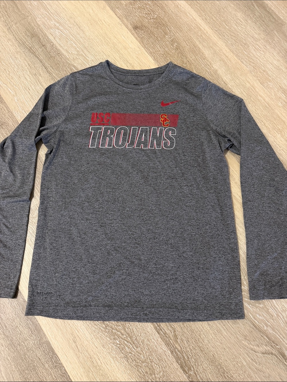 Nike Gray USC Trojans Long-Sleeve Performance Tee